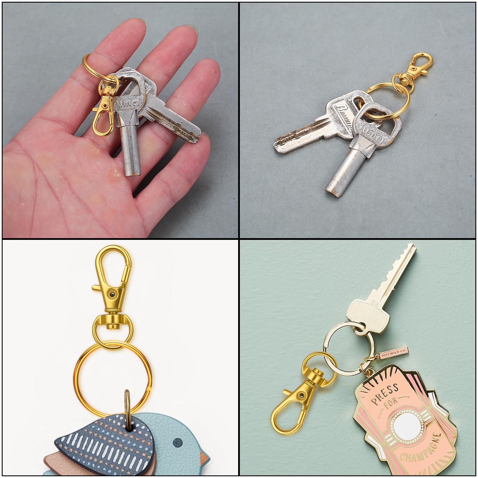 Sleutelhangerset Van 4 Stuks, Geschikt Voor Kamperen, Overleven In De Wildernis Edc Outdoor Sleutelhangerclips Tactische Karabijnhaken Van Aluminiumlegering