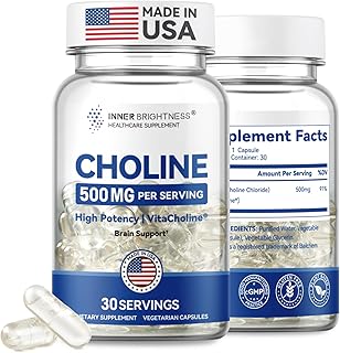 Prenatal Choline Supplements, Liquid Capsules for Focus, Memory, and Energy, 500mg Pure VitaCholine®, Supports Baby’s Cognitive Development in Pregnancy, 30 Day Supply, Made in the USA