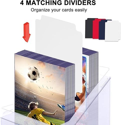 Miniatura 10 de Paquete de 6 cajas de cartas para tarjetas intercambiables, cajas de almacenamiento de tarjetas acrílicas con capacidad para más de 100 tarjetas con