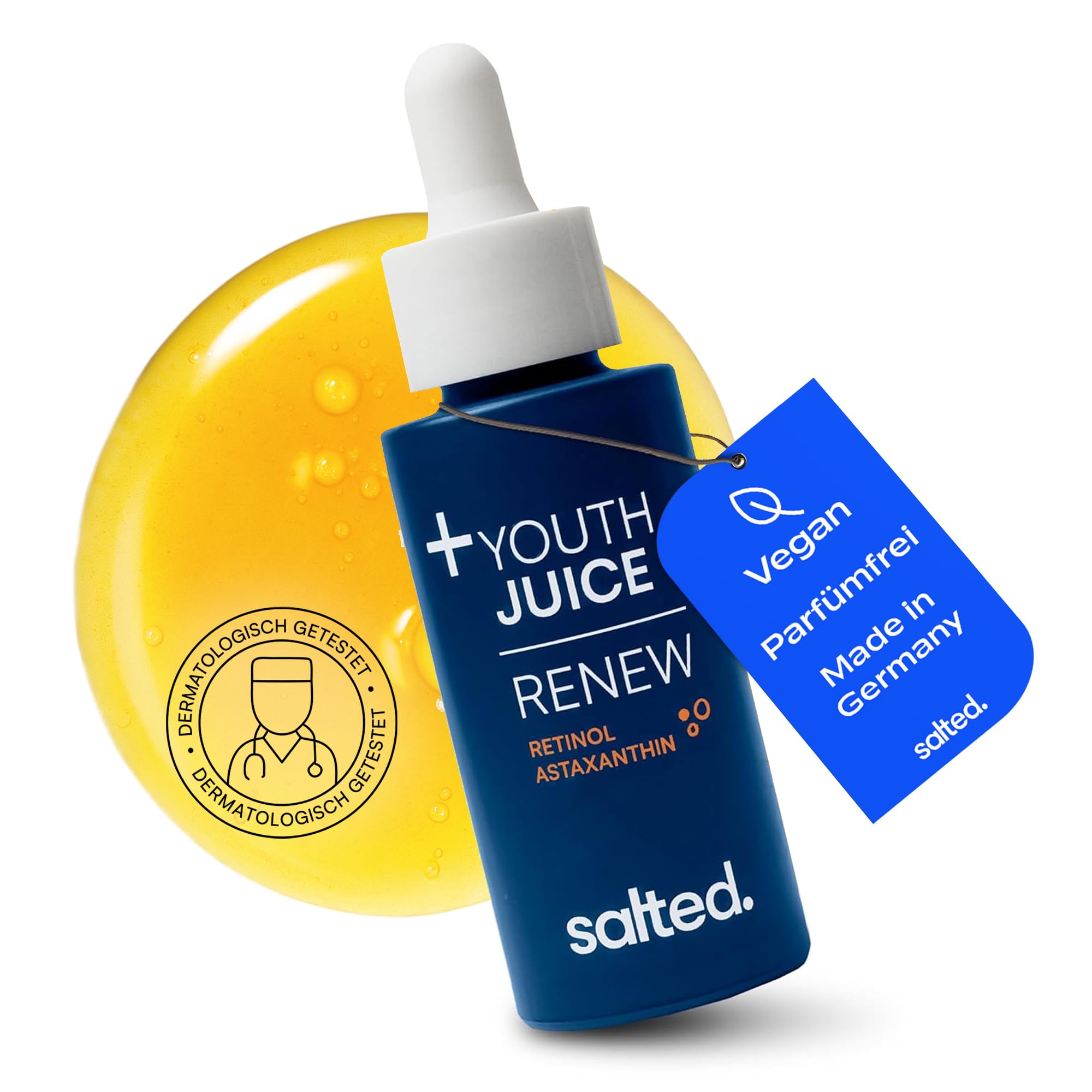 salted. Hautpflegekonzentrat Youth Juice Renew 30ml — Hauterneuerndes Konzentrat mit Retinol