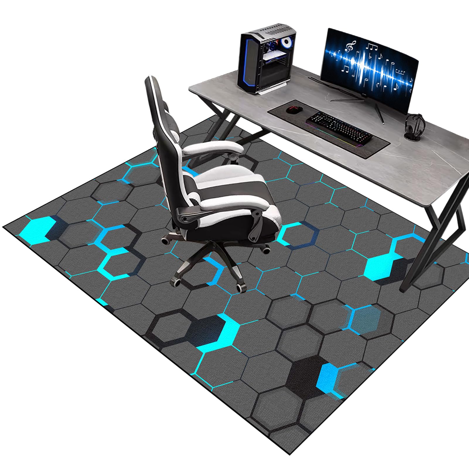 Gaming Chair Mat for Hardwood Floor & Tile Floor 60 x 70 cm Desk Chair Mat Rectangular Office Rug Floor Protector Rolling Chair Mat for Carpet Floor Mat for Hard Floor Anti Slip Computer Chair Mat