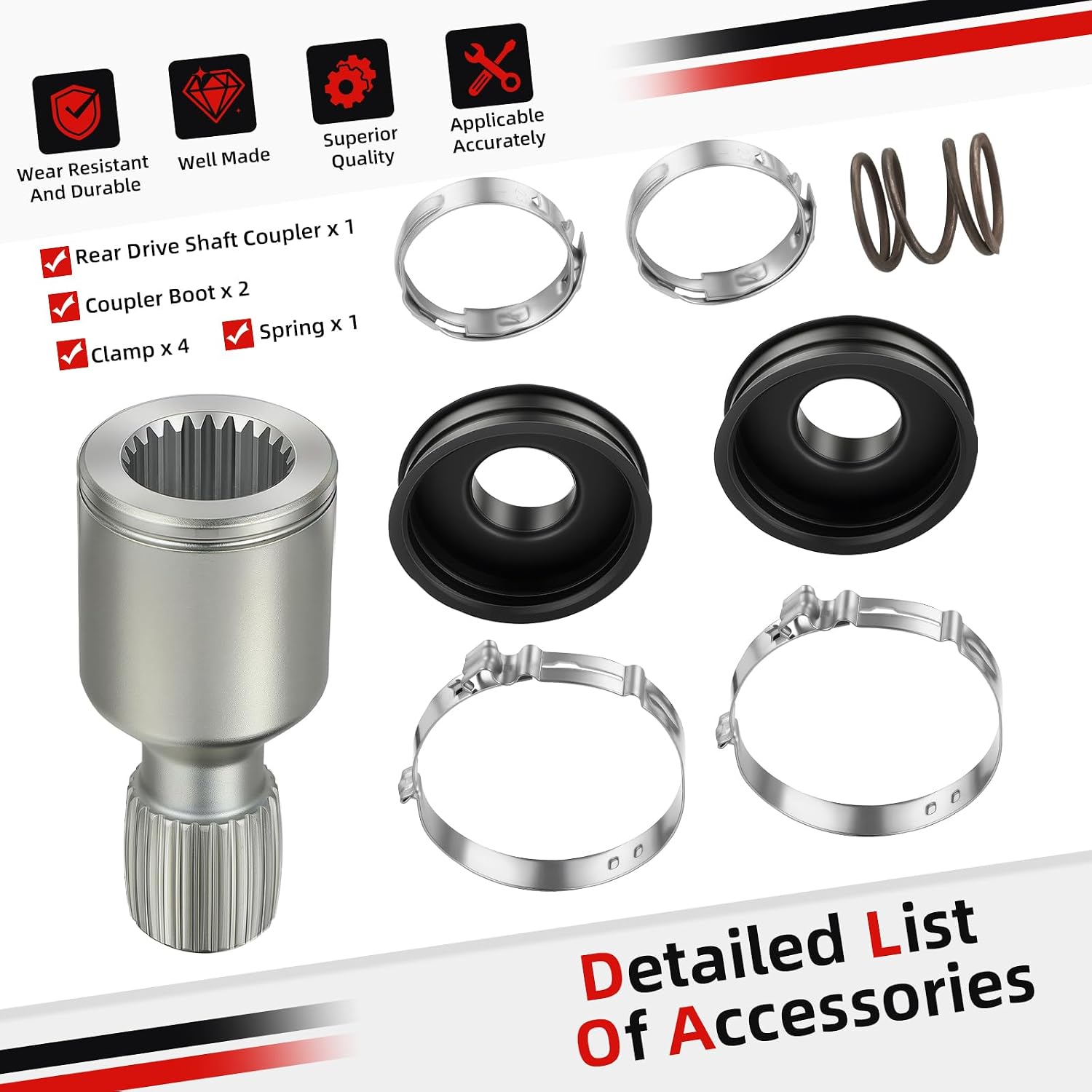 Rear Drive Shaft Coupler and Boot Kits For Wildcat 1000 X SE LTD 4X(No Trail/Sport/XX) OEM 1402-951 1402-026 2402-134 1423-061 0423-393
