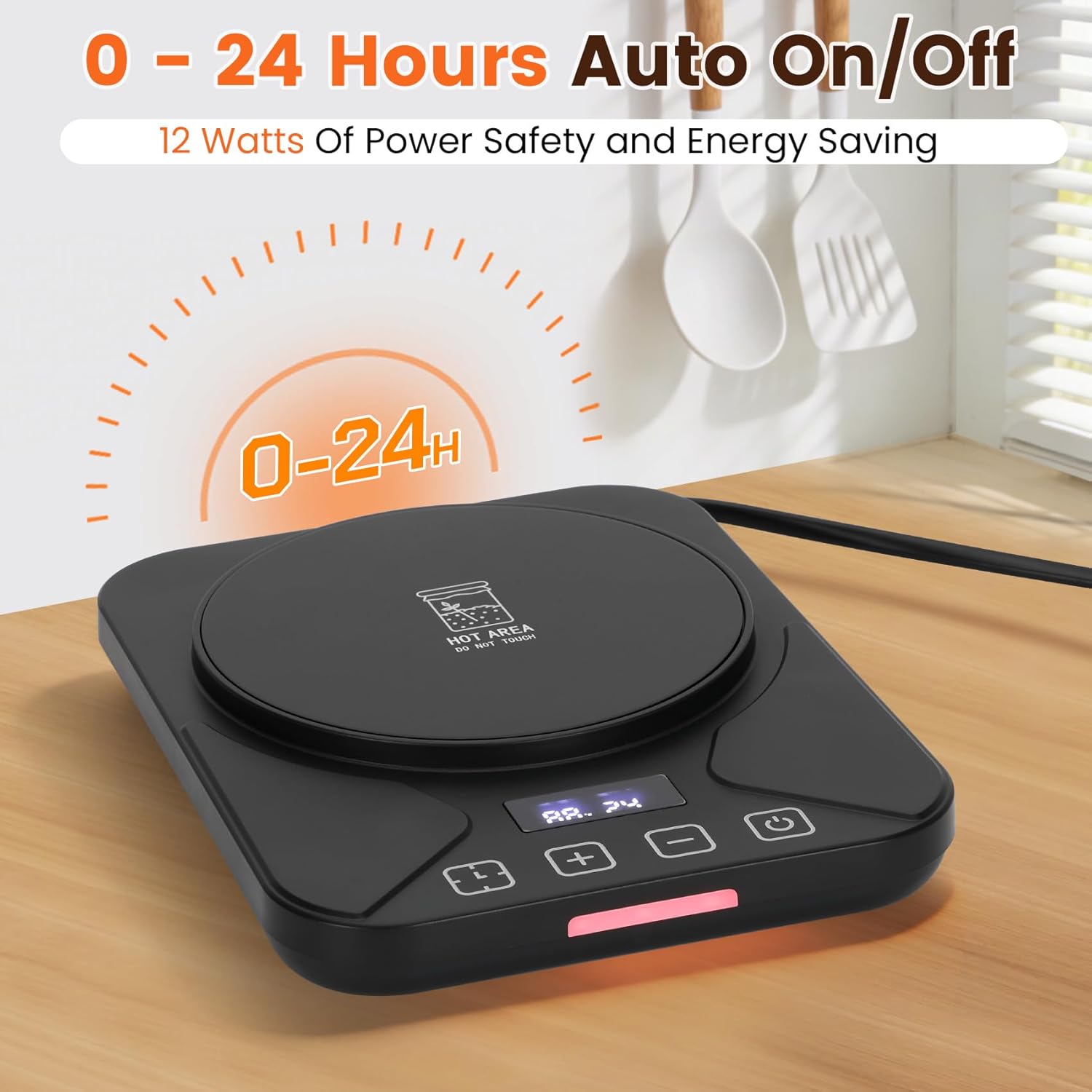 Sourdough Starter Warmer with 1°F Thermostat Control(70-100℉)24H Timer Memory Function Heating Pad for Fermentation, Heating Mat for Home Baking Fits Jars Up to 40oz (Black)