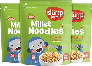 No Maida Millet Noodles | Not Fried, No MSG | Mild Millet Noodles Pack of 3-192g Each