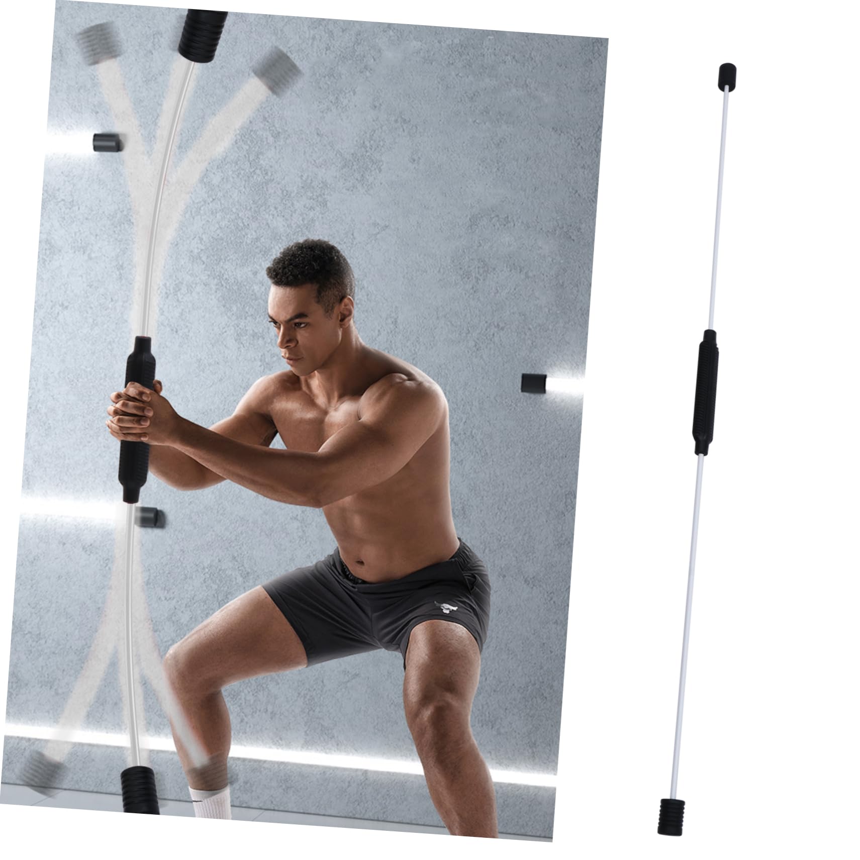 NAMOARLY Yoga Exercise Bar Fitness Supply Training Stick Made of Rubber Easy to Use