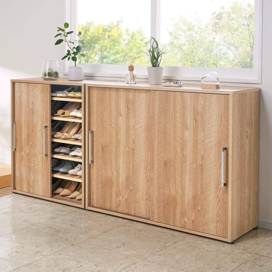 Amazon|家具 収納 玄関収納 屋外収納 シューズボックス 下駄箱 天然木