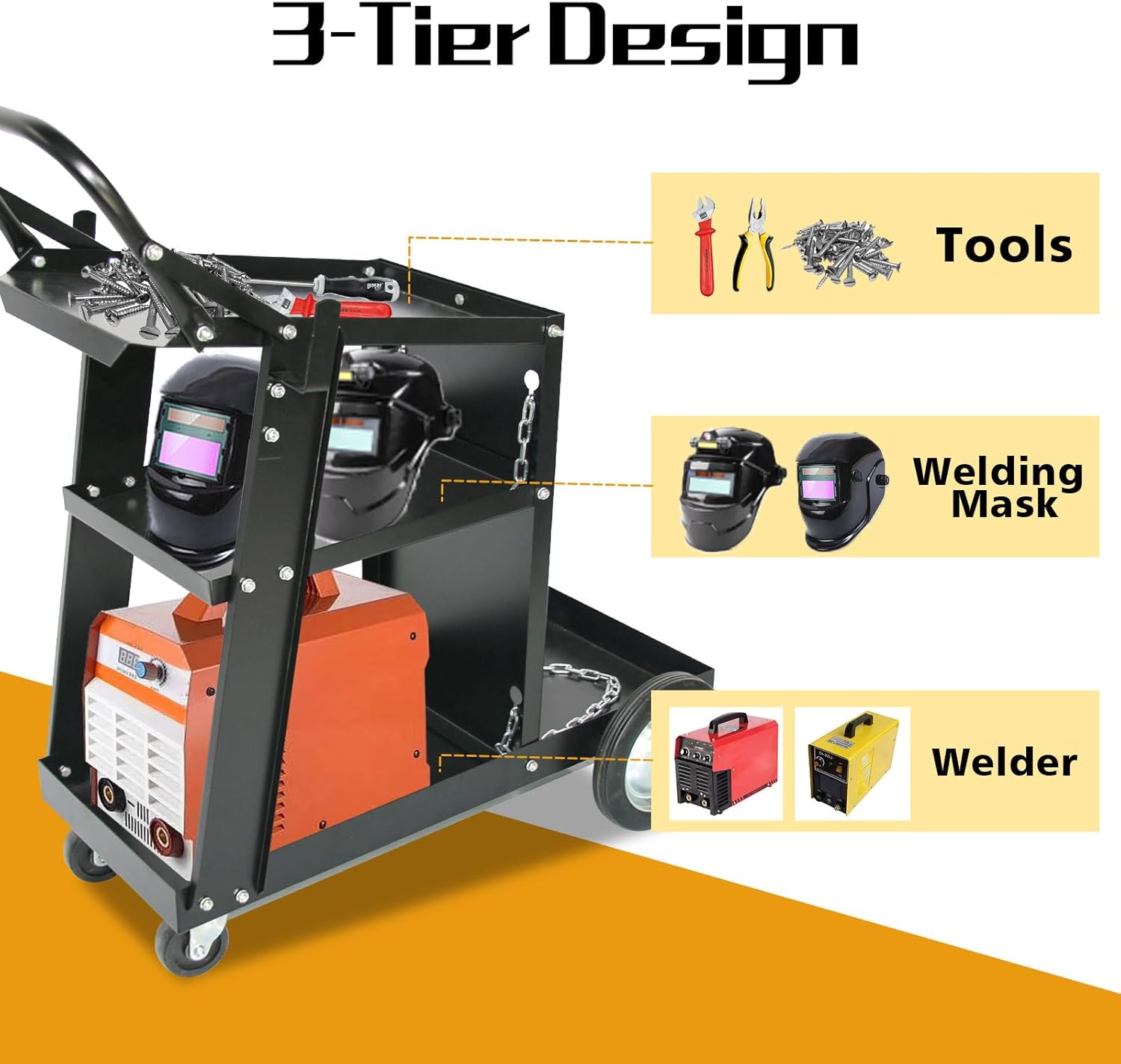 3-Tier Welding Cart for Easy Organization
