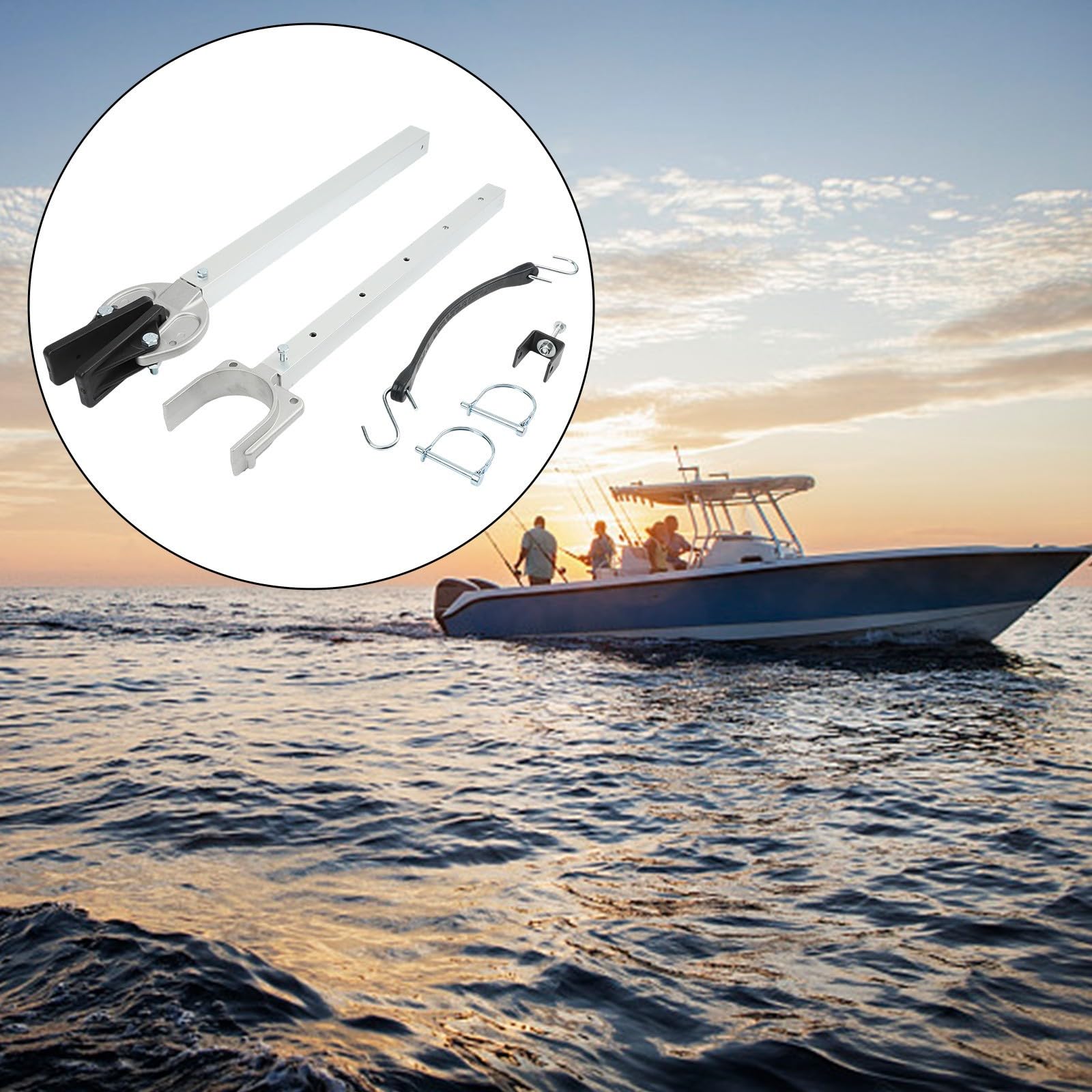 Heavy Duty Boat Transom Saver regolabile 23-35 pollici, supporto motore in acciaio zincato con testa composita per motori fuoribordo fino a 100HP, supporto antiruggine per rimorchio