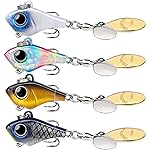 TRUSCEND Wide Search Cover Vibe Tail Spinner, Easy Catch Fishing Lures with Vibrating, Swimming, Jigging Action, BKK Super Slide Sharp Hook, Accurate Long Cast Fishing Spinner for Bass, Trout 1/4oz
