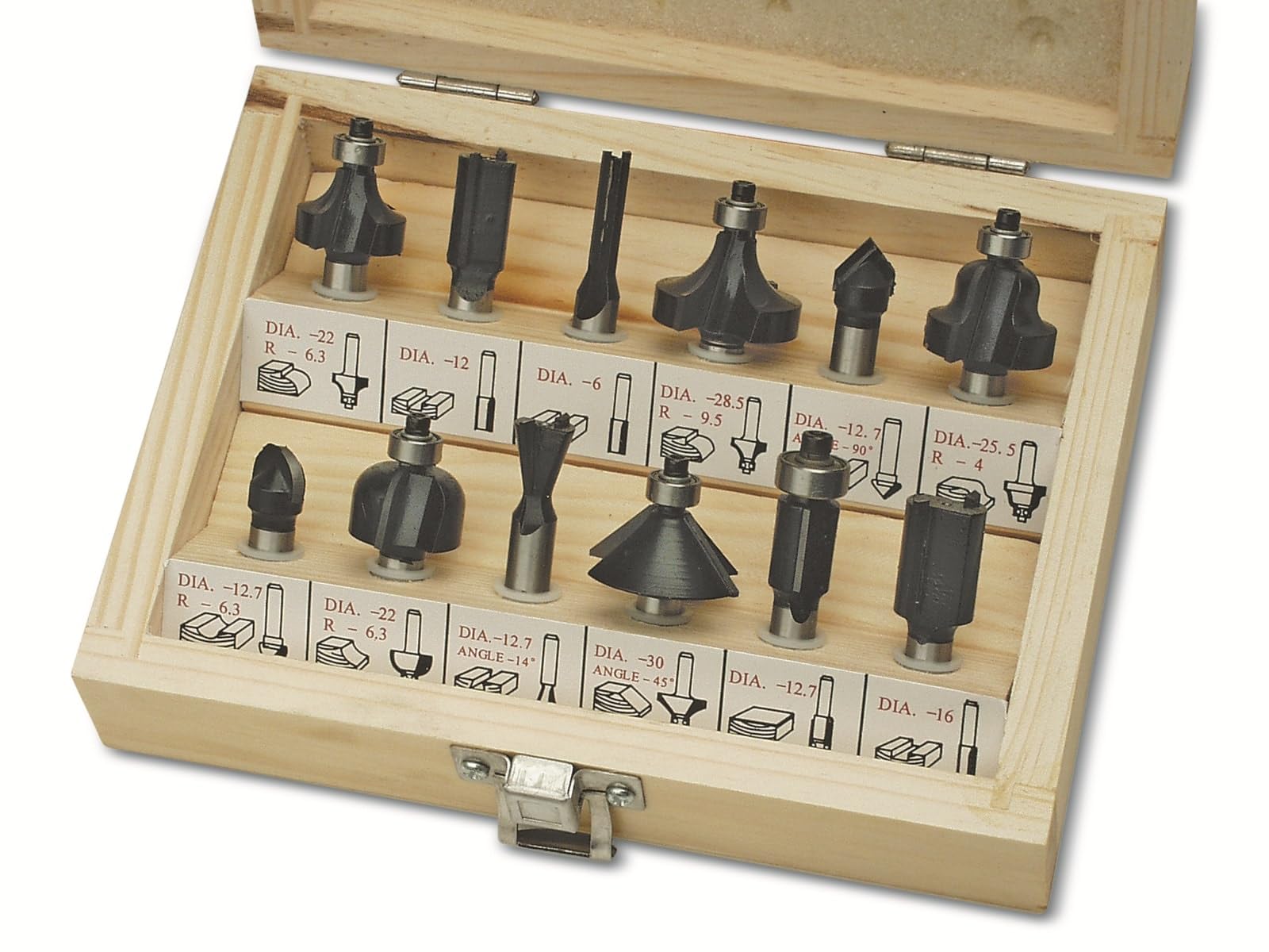 Coffret de fraises au carbure Mannesmann 545-012 avec 12 pièces de queue 8 mm