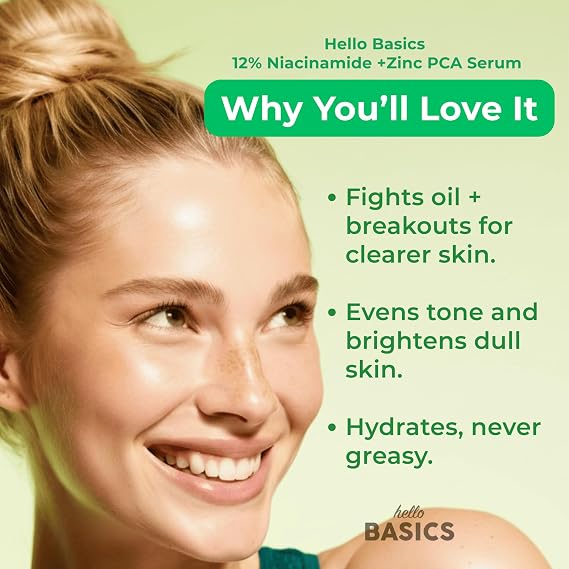 12% Niacinamide + 1% Zinc PCA Facial Serum with Hyaluronic Acid Balancing Serum for Daily Clarity & Smooth Texture Clean & Vegan 1 fl oz