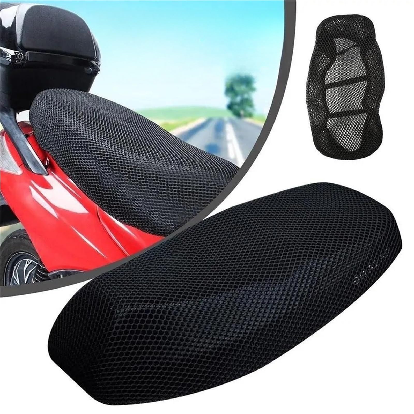 LISTEAM Coprisella traspirante per moto Cuscino Coprisedile Per Moto | Fodere traspiranti per cuscino coprisedile antiscivolo per moto(A 2 PCS)