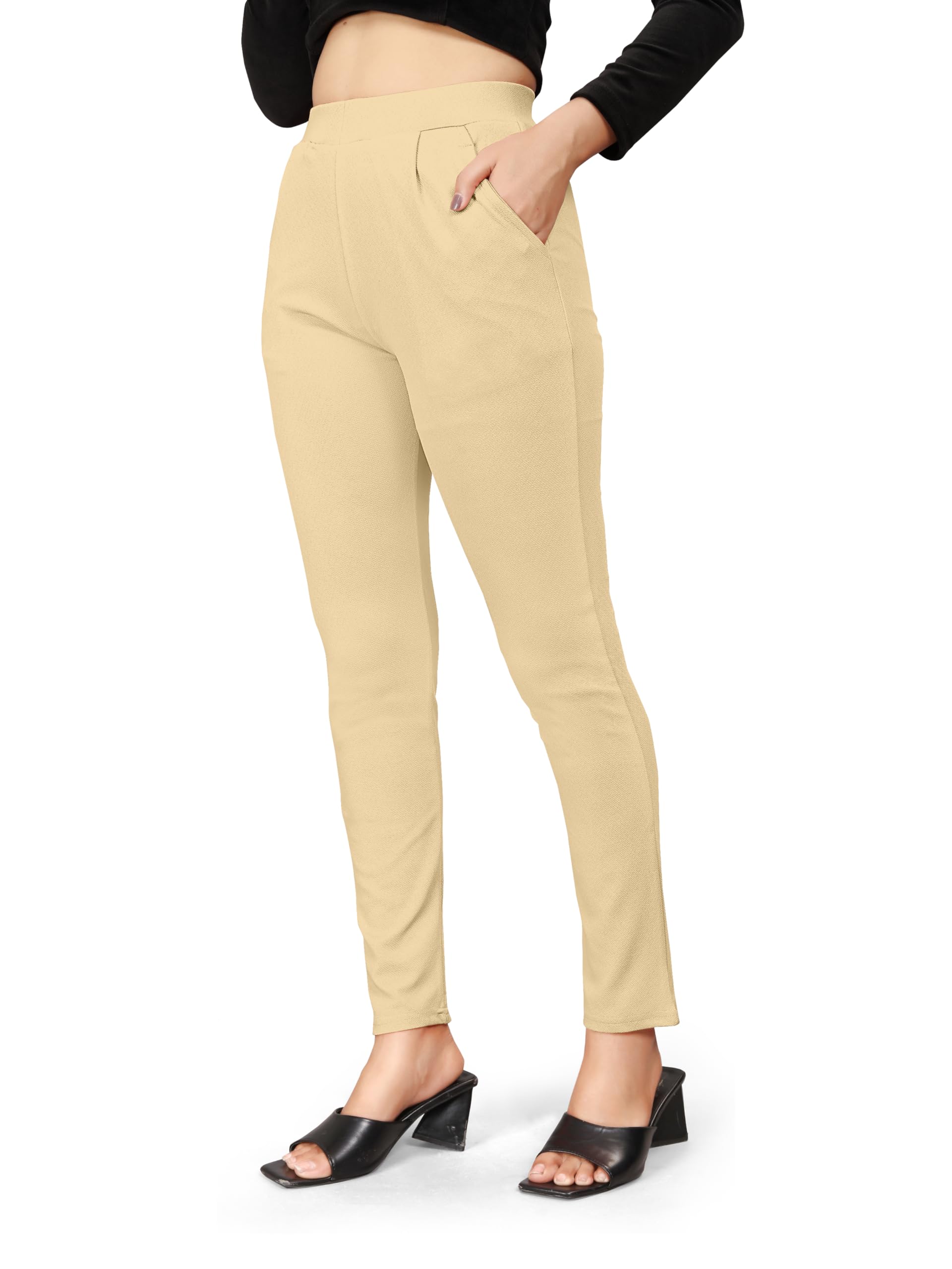 Womens High Waist Pencil Trousers Ideal for Office Casual Wear