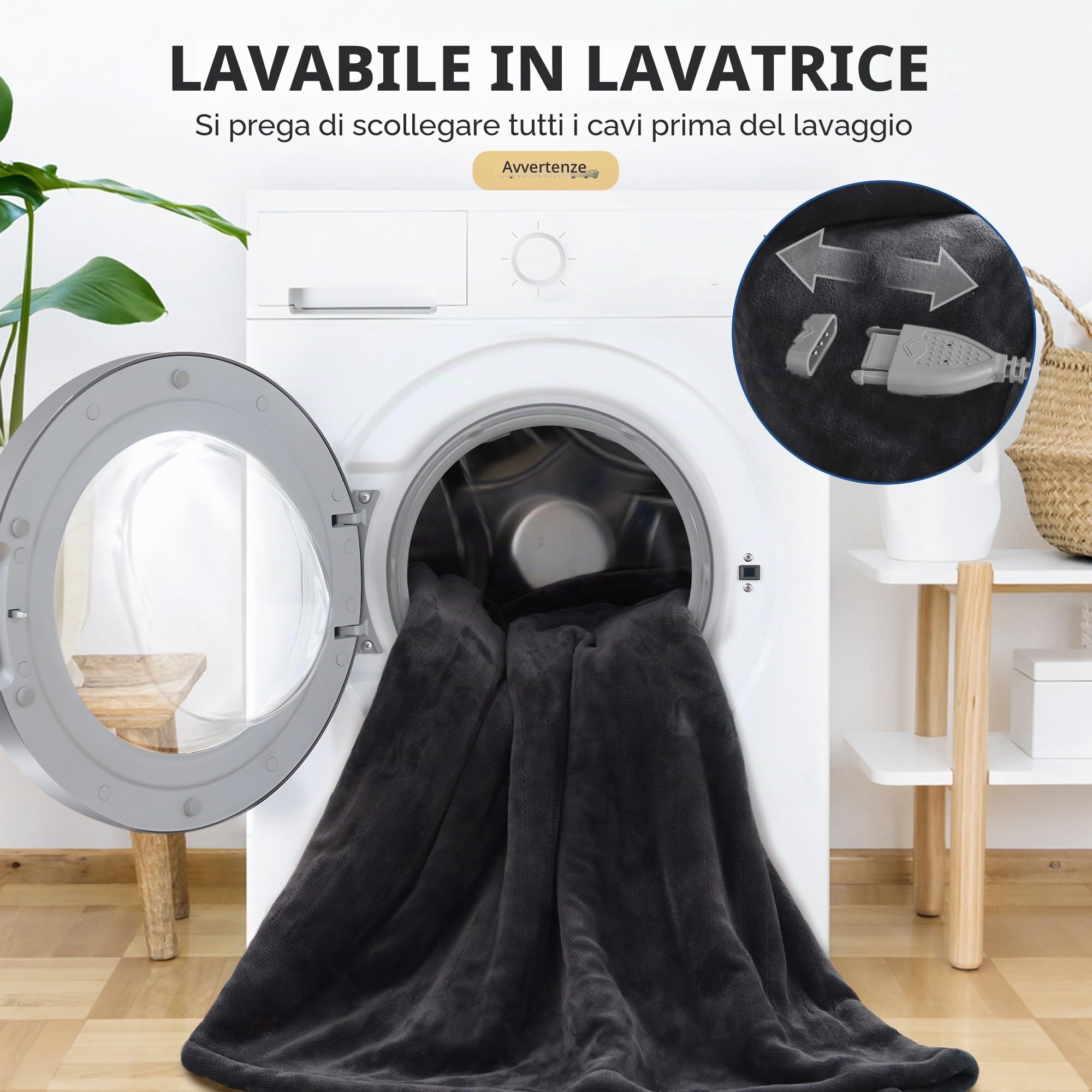 Coperta Elettrica Matrimoniale Flanella 150x200cm, Grigio 6 Impostazioni di Calore, Da 1 a 10 ore di spegnimento automatico, Riscaldamento rapido, Protezione contro il Surriscaldamento