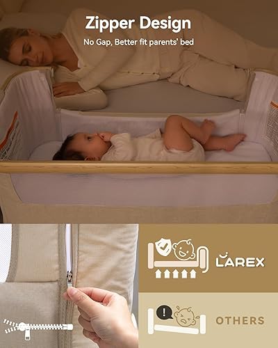 Miniatura 6 de Moisés 3 en 1 para bebé, cuna de noche segura de malla transpirable para bebé, fácil de montar y plegable, cuna portátil, cuna de noche ajustable de