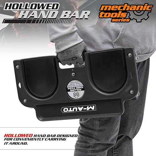 Miniatura 6 de M-AUTO Rodilleras duraderas con ruedas giratorias de 360 grados y bandeja de herramientas, almohadillas de rodillas de garaje en ruedas giratorias