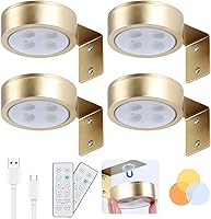 Vista 18 de Paquete de 2 luces inalámbricas para cuadros de pared, luz para cuadros recargable que funciona con pilas con control remoto, luz regulable