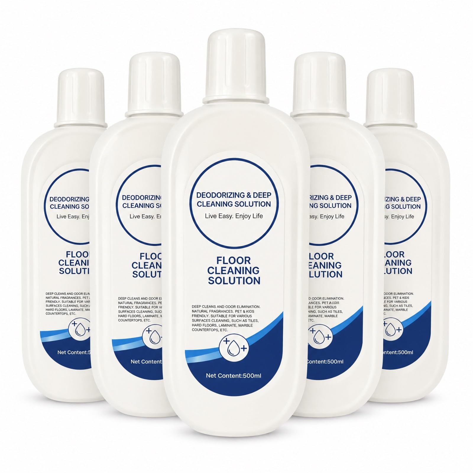 Limpiador for Pisos Duros, 500ML X 5, Desodorizante Profundo, Fórmula Baja Espuma, Compatible con Tineco Robot Trapeador/Aspiradora Seco Mojado