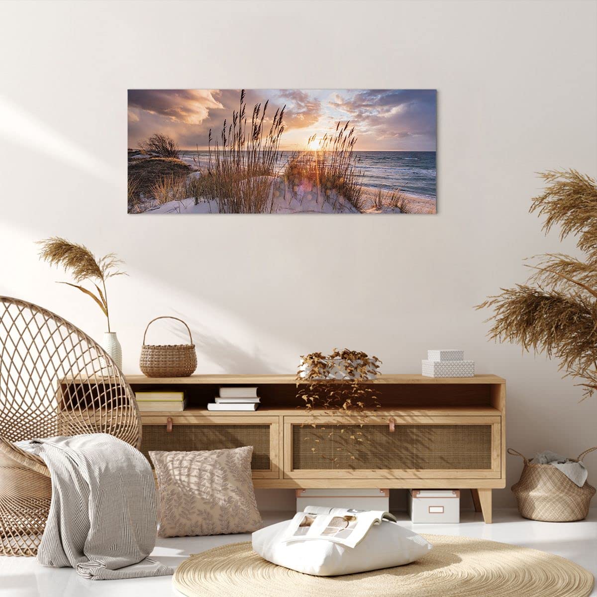 ARTTOR Lienzos decorativos 100x40cm Cuadro Sobre Lienzo Moderno Oeste En La Playa Grande Dormitorio Cocina Cuadros Pared Imágenes Cuadros Decoracion Salon Wall Art Prints Decor Canvas AB100x40-4710
