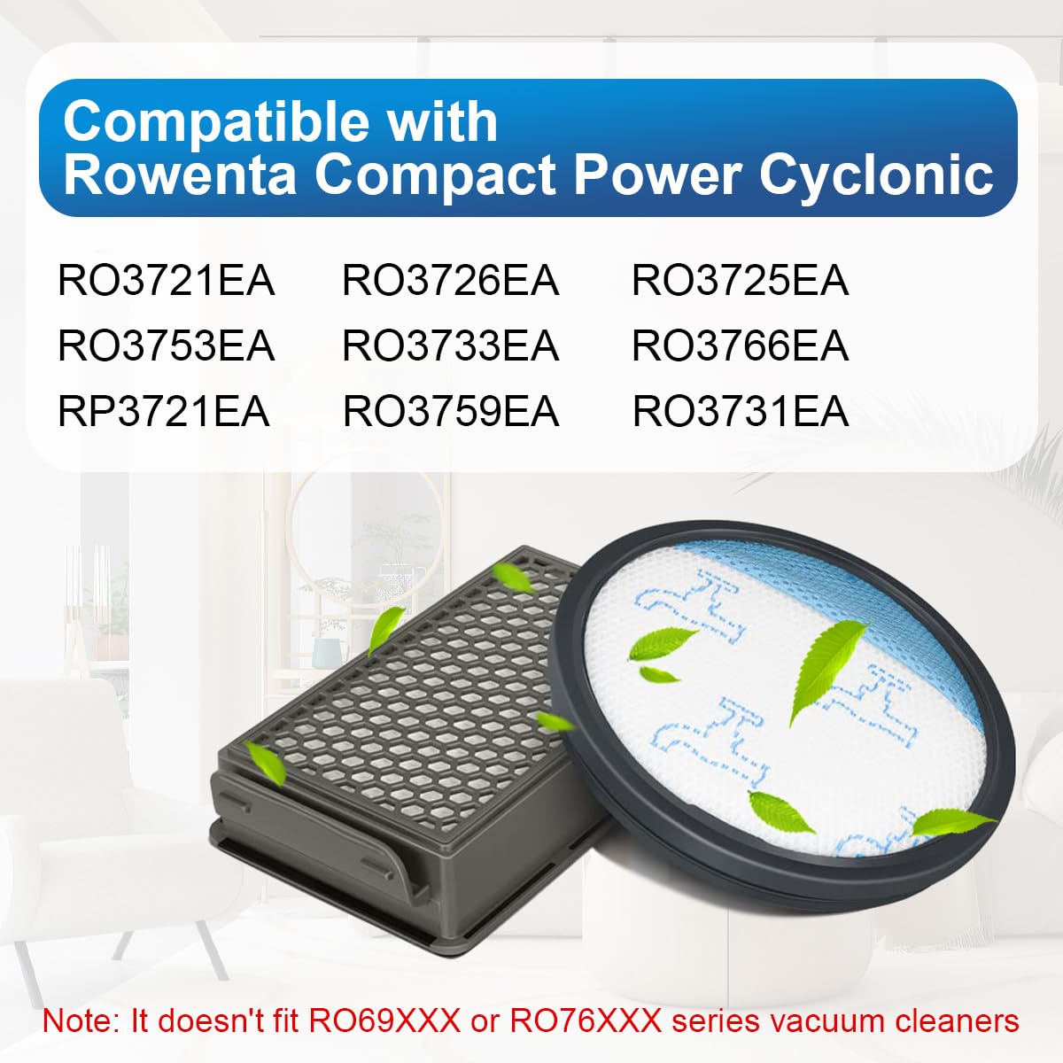 vhbw 1x filtro compatibile con Rowenta X-Trem Power Cyclonic RO6921EA, RO6931EA, RO6941EA aspirapolvere - Filtro aria di scarico, nero/bianco