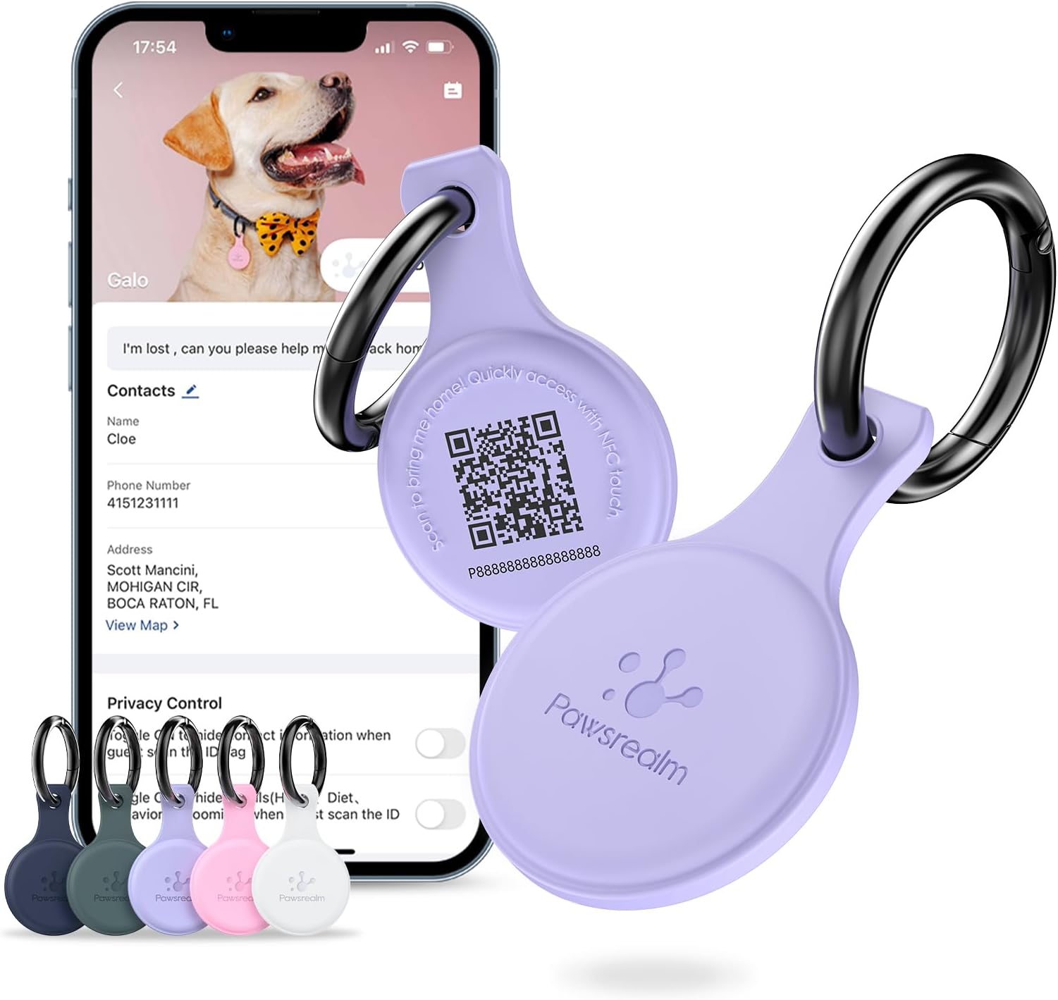 WhoseID QR Code Cat Tag, Modifiable Pet Online Profile Page