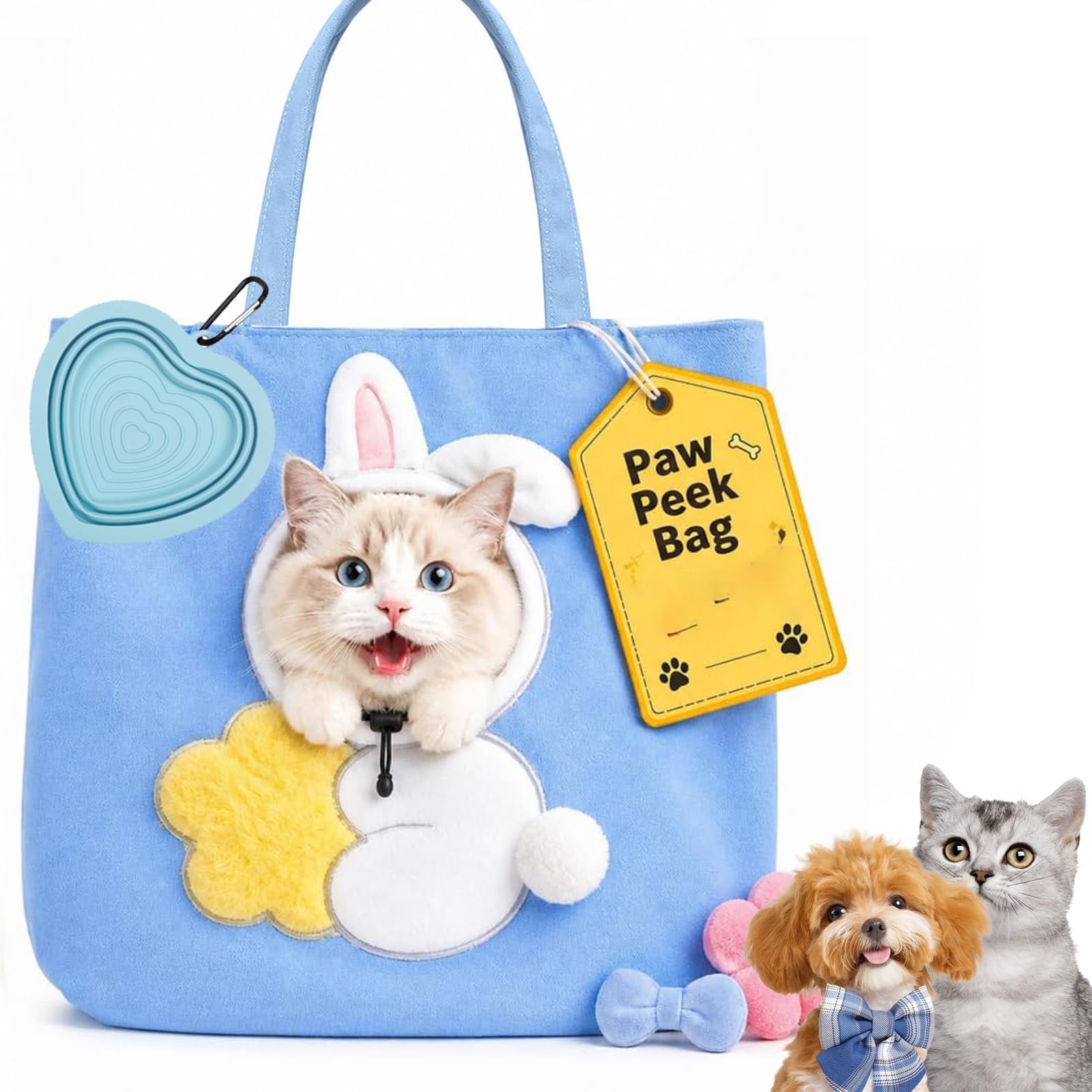 Cat Carrier Bag, Shoulder Tote with Head-Out Design for Cats & Dogs (37CM,BLUE)
