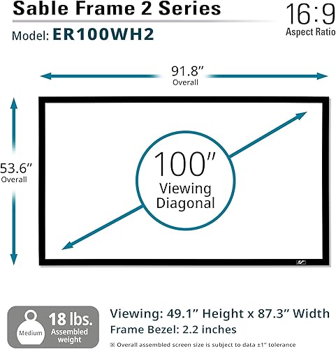 Miniatura 9 de Pantalla de proyección de marco fijo CineWhite, SableFrame 2