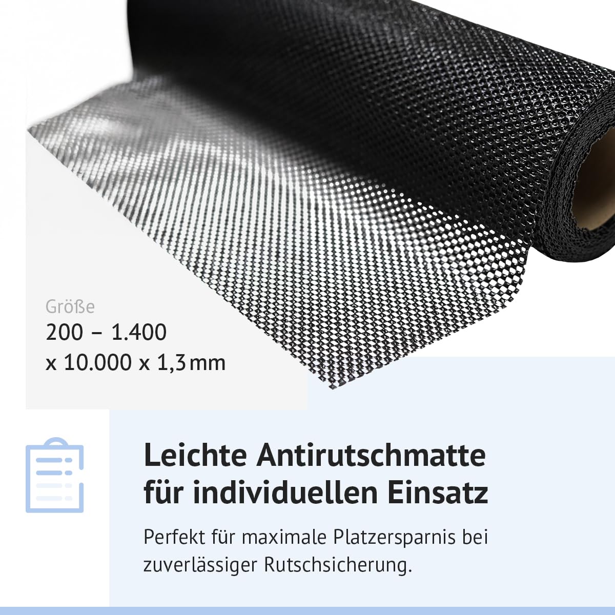 BLACK-CAT Ultralight Antirutschmatte 10.000×1.000×1,3 mm – Original, Ultraleicht, rutschfest, zuschneidbar, chemikalienbeständig, ideal für Lager, Werkstatt, Haushalt & Transport
