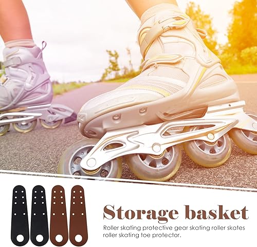 Miniatura 7 de BESPORTBLE 2 pares de tapones para botas de patinaje para patines de ruedas, cubiertas de botas, protectores de patinaje, protectores de puntera de