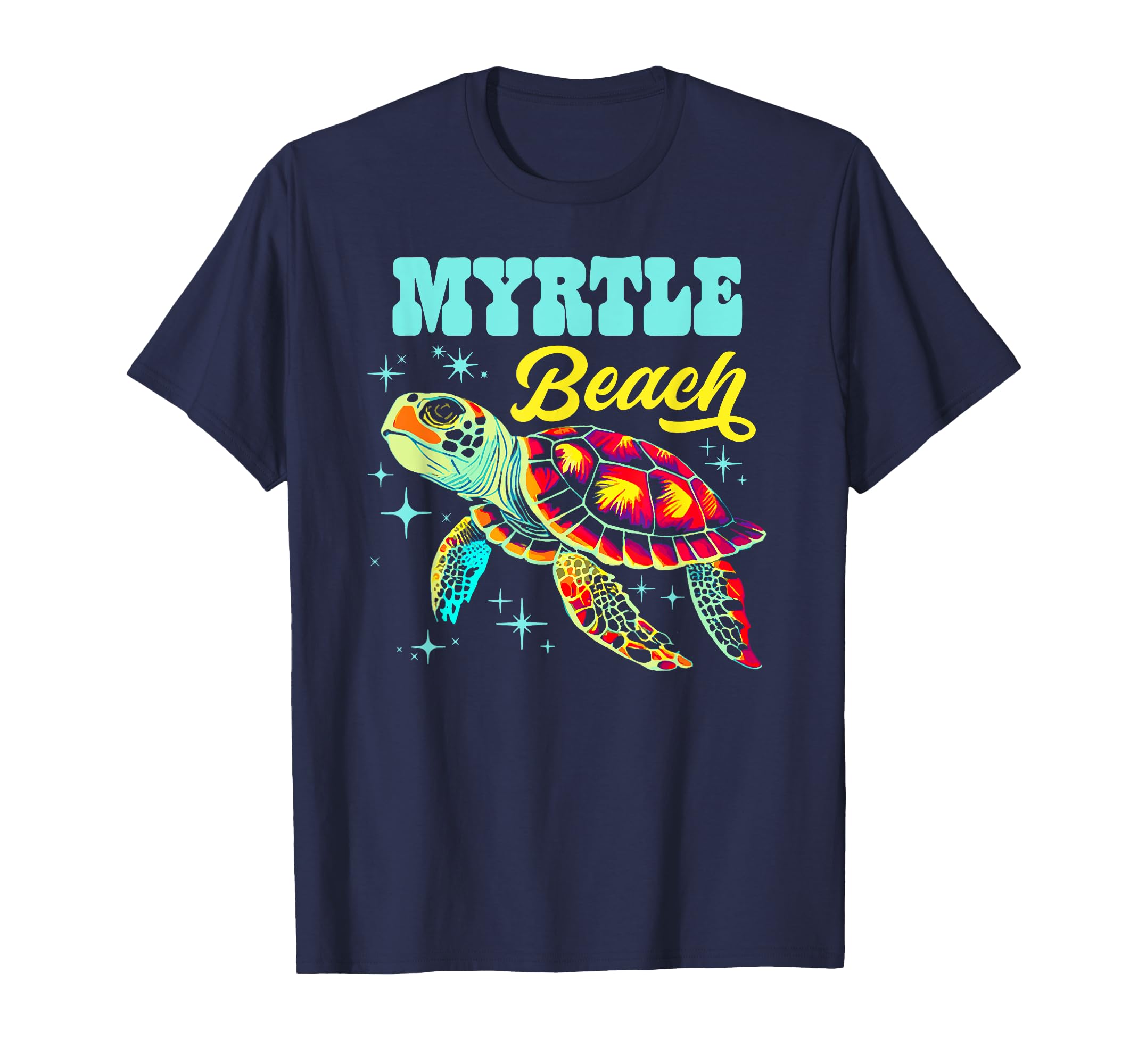 Myrtle Beach SC Artistic Sea Turtle Retro T-Shirt