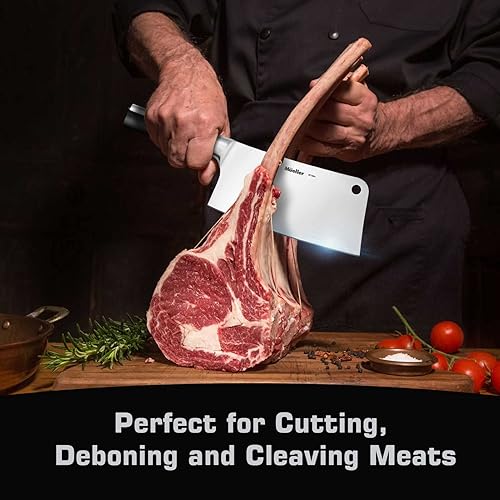 Miniatura 2 de Mueller 7-inch Butcher Knife Meat Cleaver, Heavy Duty Bone Chopper, Durable, Precision-Crafted, Well-Balanced Pro Grade High Carbon Stainless Steel
