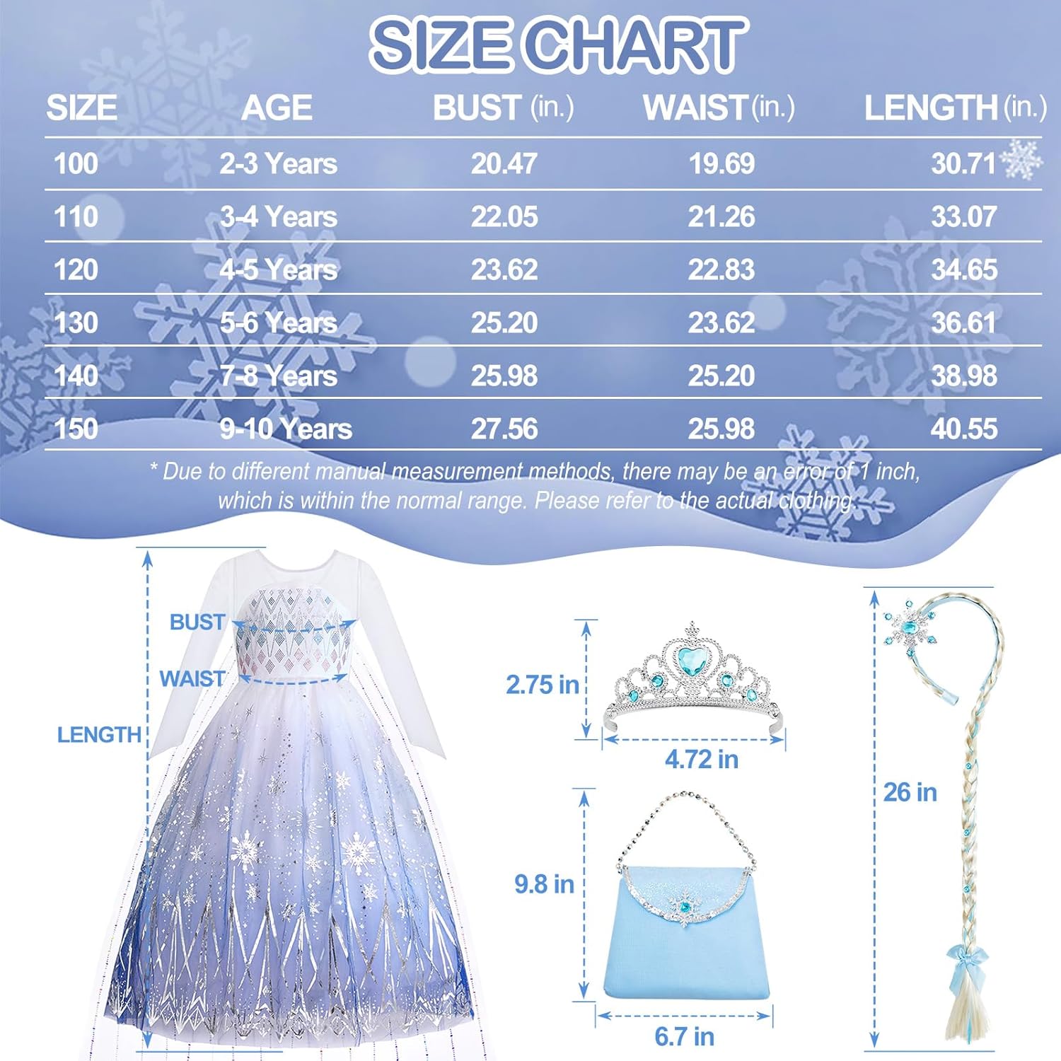 Princess Dresses for Girls Light Up Princess Costume for Little Girls Christmas Halloween Costume for Kids Toddler - Image 6