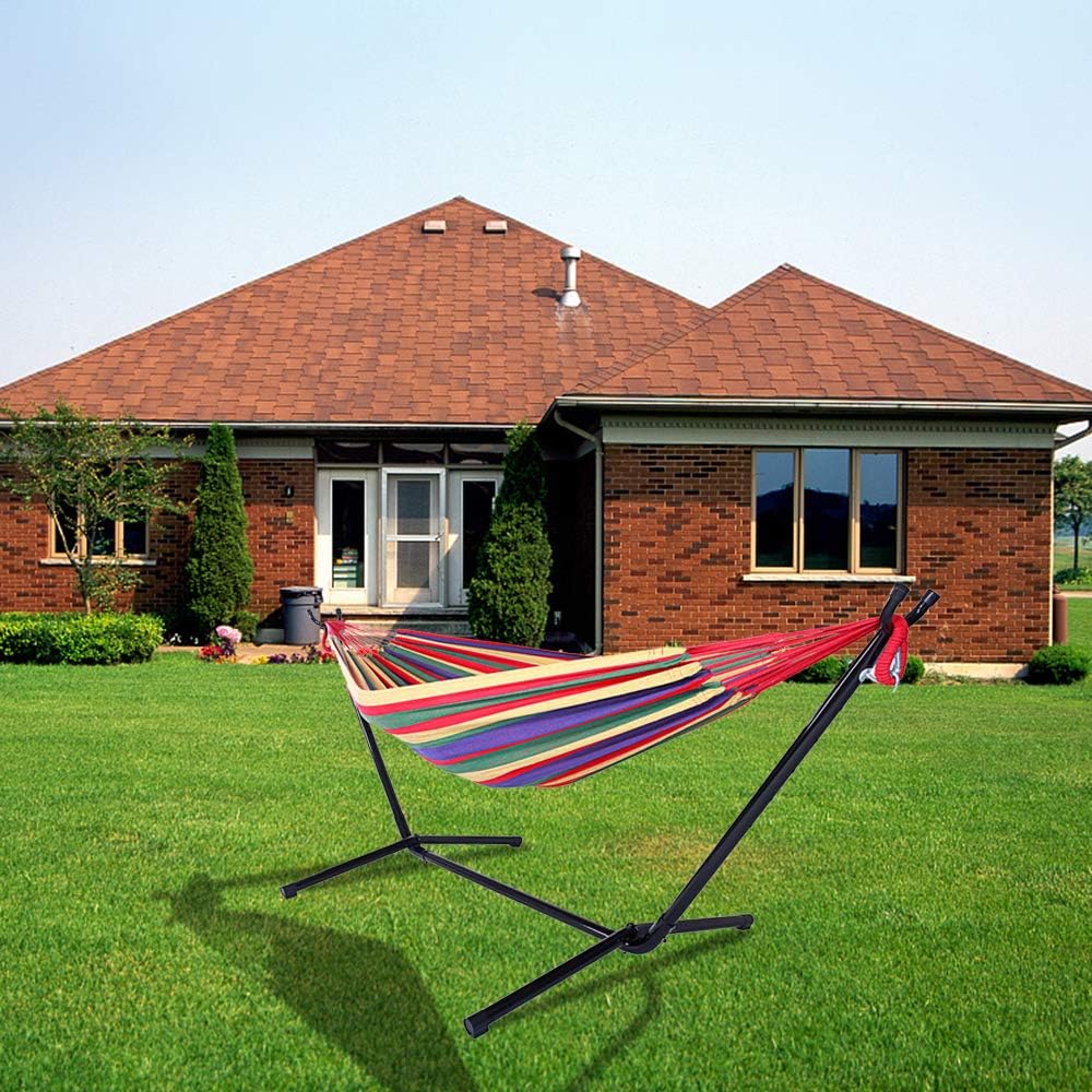 Hammock with Stand Hammock Chair with Stand Indoor Hammock Hammock Stand Double Hammock (red)
