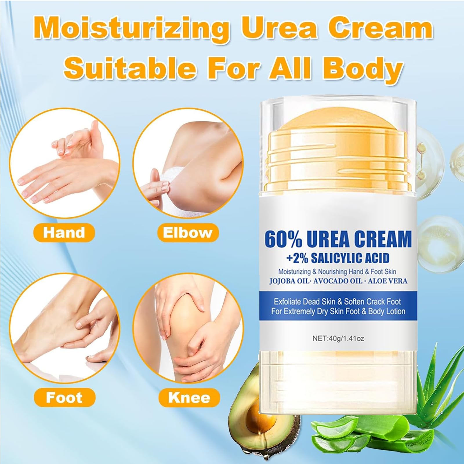 Crema Urea 60% Para Pies Secos y Agrietados, 2 Piezas