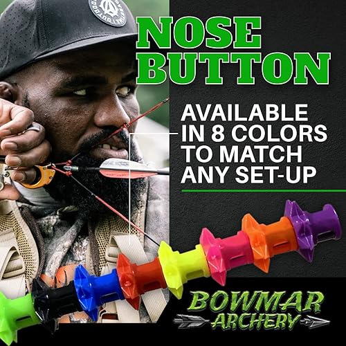 Miniatura 8 de Bowmar Archery Botón de nariz, extremadamente ligero, crea un punto de anclaje consistente, dos tamaños incluidos (rosa)