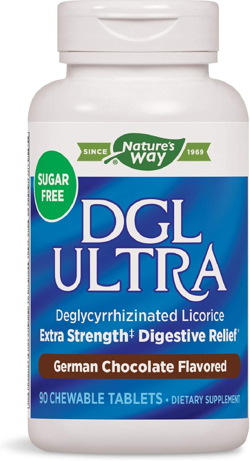 Enzymatic Therapy DGL Ultra German Chocolate Fructose Free/Sugarless Chewable Tablets (90 count)