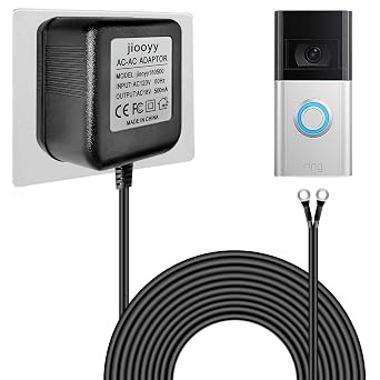 18V500mA Doorbell Transformer for Ring Video Doorbell 16.4 ft Black | Video Doorbell Power Adapter Compatible with Zmodo Smart Doorbell and Nest Hello Doorbell
