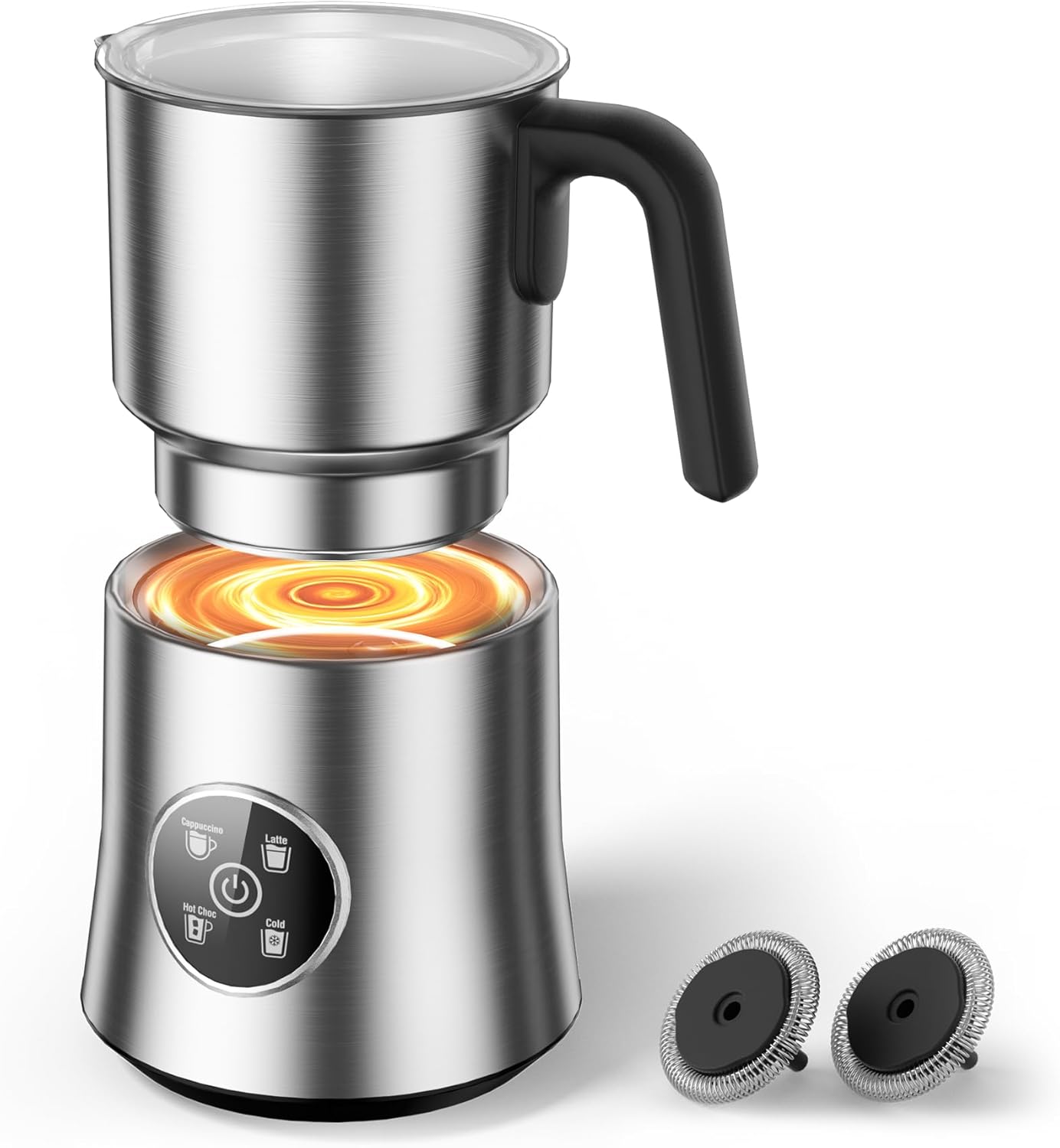 Milk Frother and Steamer,Electric Frother with One-Touch Operation, 304 Stainless Steel Jug, Large Capacity and BPA Free