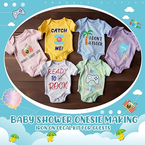 Miniatura 5 de Teling 36 calcomanías para planchar para baby shower, juegos de calcomanías de transferencia para planchar, parches para bebé, kit de decoración de