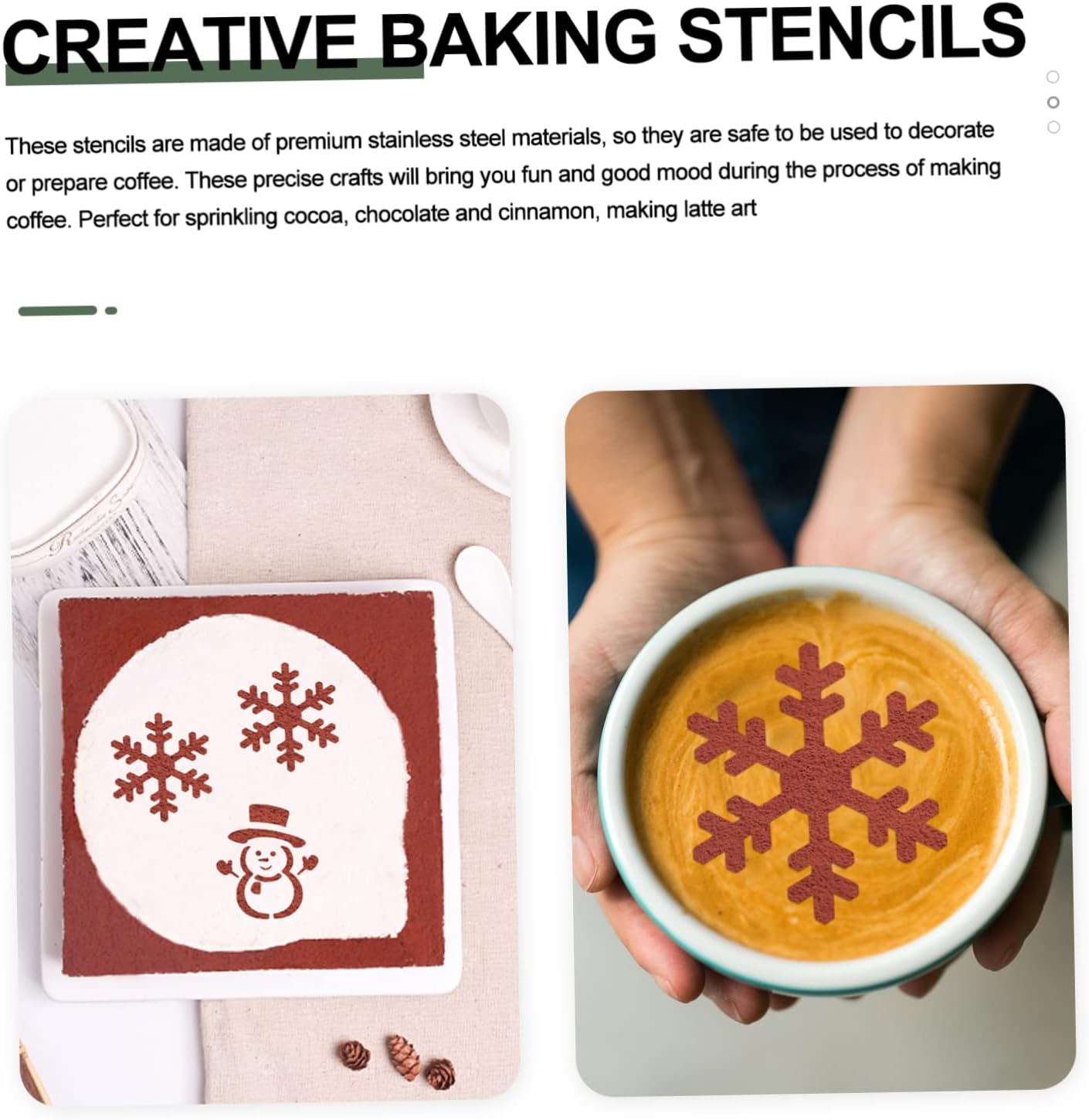 Unique Christmas Stencils Latte Art Baking Templates Silver Cupcake Stencils for Creative Cake Decorating