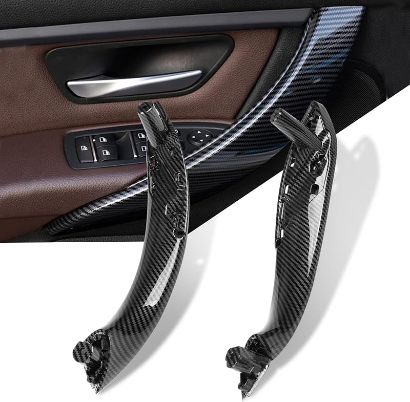 Par de puxadores internos de porta dianteiros Jaronx para BMW Série 3 e Série 4 – Carbono