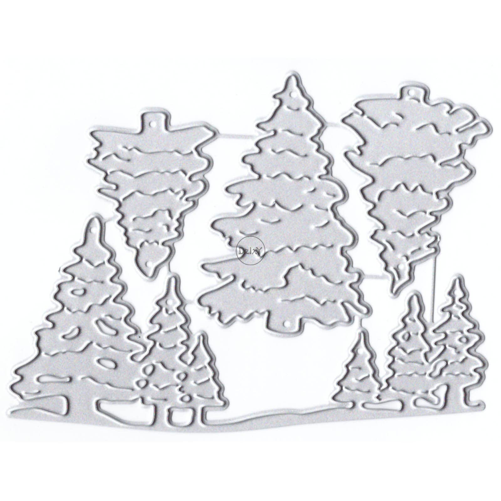 DzIxY Irregular Overlap Trees Metal Cutting Dies for Card Making Embossing Paper Die Cuts Sets Album Scrapbooking Templates Stencils Storage Pockets — image 1