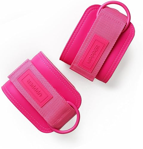 Miniatura 7 de UPPPER Correas de tobillo para máquinas de cable (par) – Accesorio de puño de cable acolchado ajustable para gimnasio, doble anillo en D, calidad