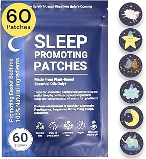 Sleep Patches for Adults & Kids - 60 100% Plant-Based Natural Essential Oils Sleep Aid Patches, Sleeping Stickers With No Melatonin, For Zen and Easy Bedtime