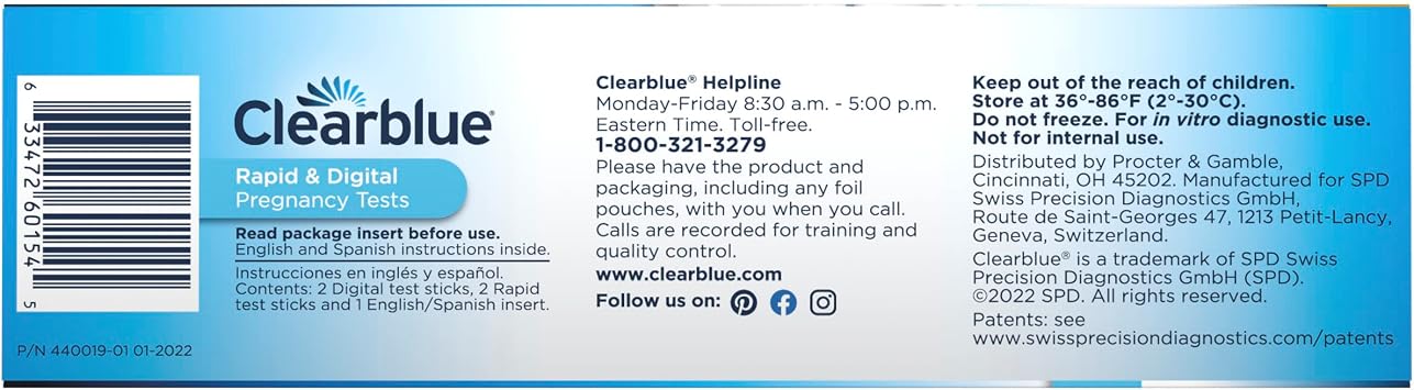 Clearblue Pregnancy Test Combo Pack, 4ct - Digital with Smart Countdown & Rapid Detection - Value Pack