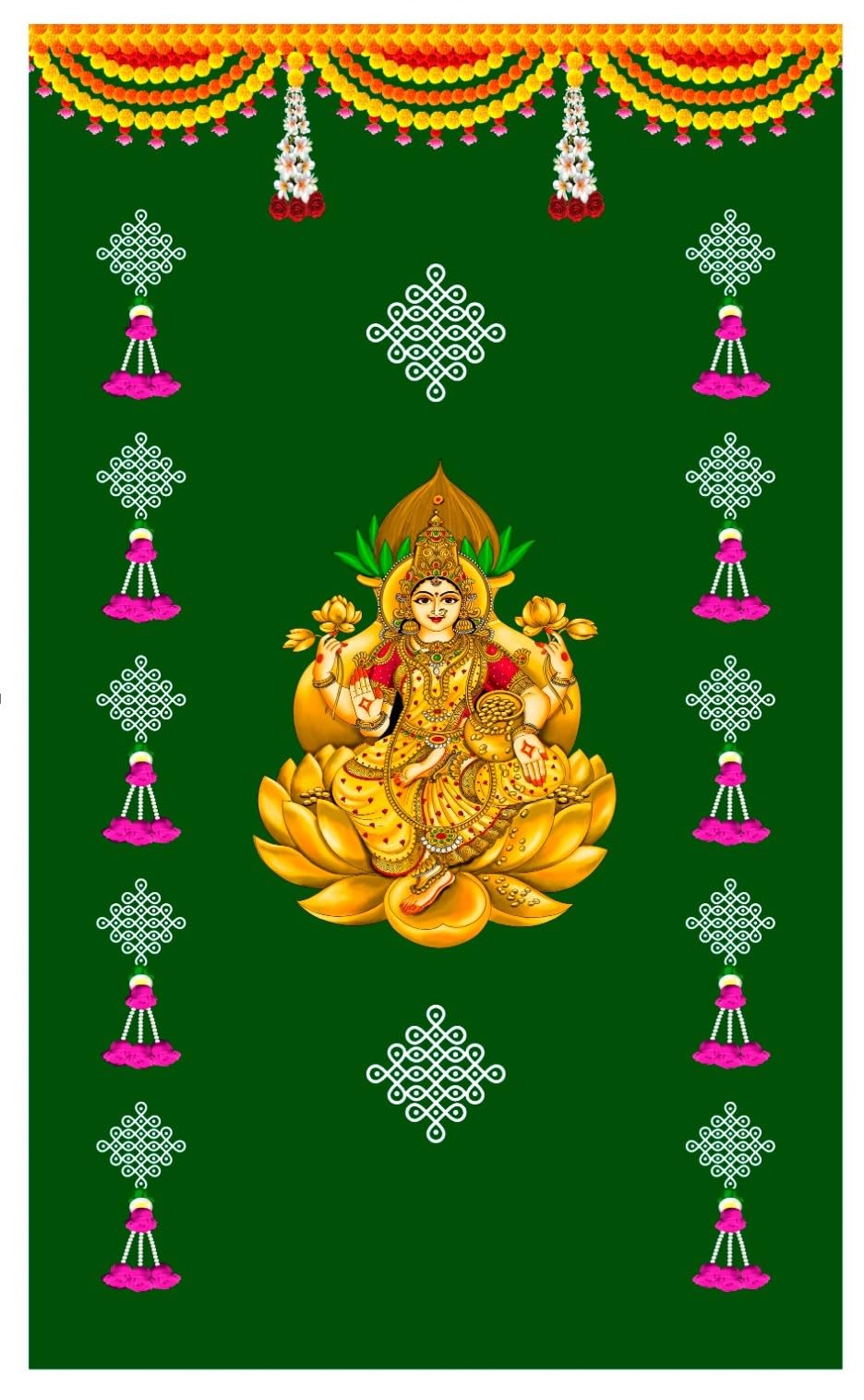 Diwali Decoration Backdrop | laxmi Devi Pooja backdrops Cloths,laxmi Backdrop Decorations (Cloth 59) Size 8 Feet Lenth and 5 Feet Width(5 * 8) Diwali Pooja backdrops Cloths-image-20
