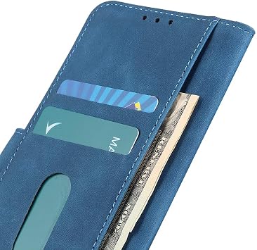 Asus Zenfone 9 /10 対応 手帳型 PUレザー ケース カード収納 スタンド機能付き マグネット式 財布型 YBLFGW 青