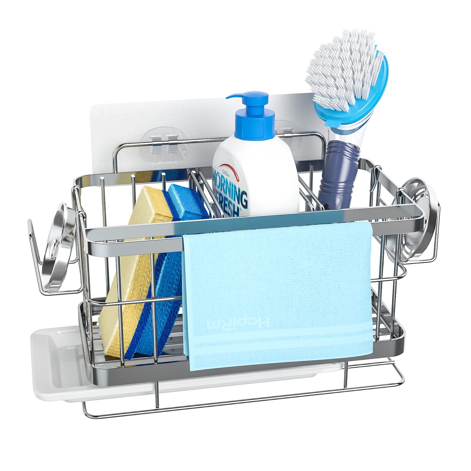 Buy HapiRm Sink Caddy with Adjustable Partition Grid, Drain Tray Kitchen Sink Organizer, SUS304