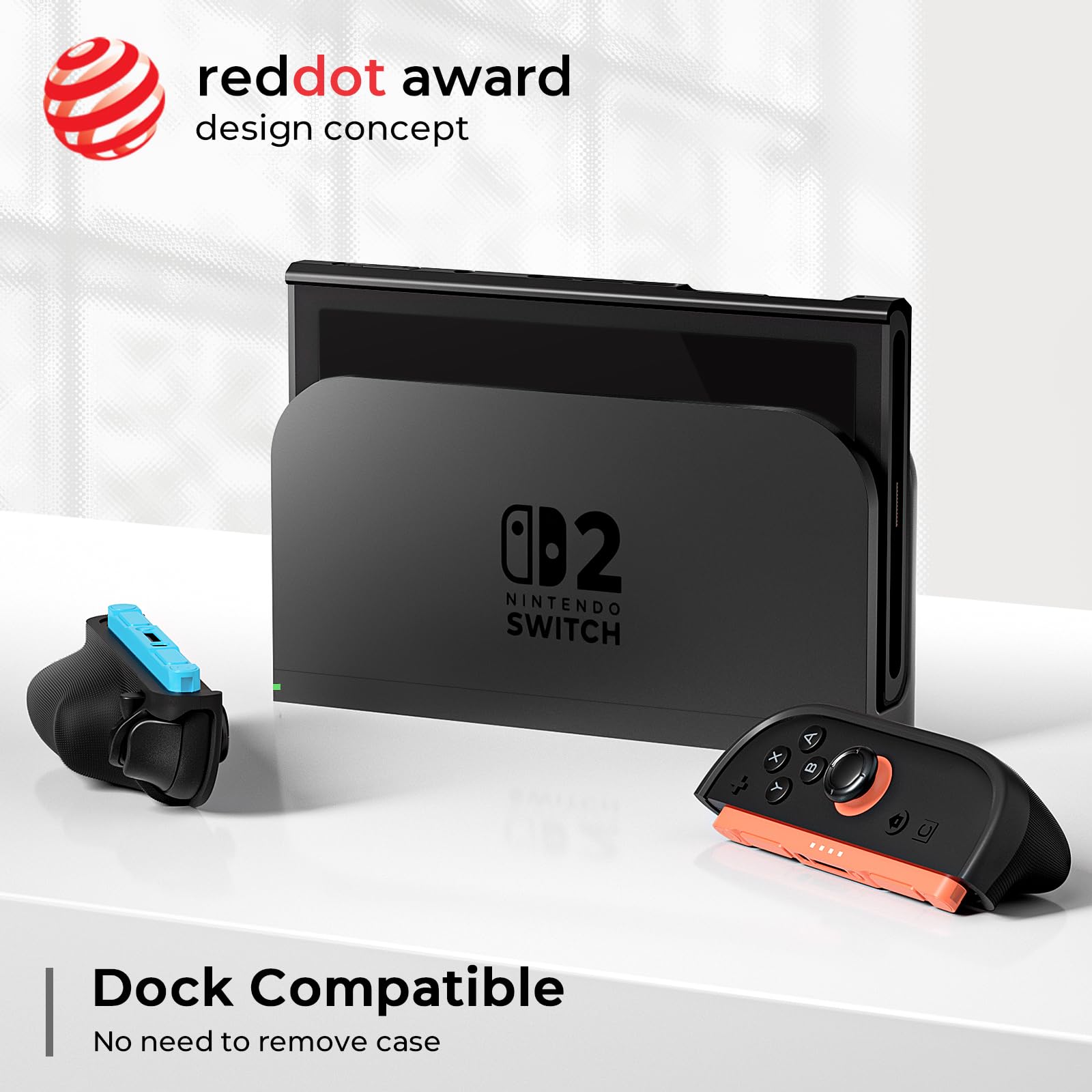COOWPS P2 Coque pour Nintendo Switch 2, avec Poignée Ergonomique Antidérapante, Design Magnétique Et Support Stable, Couvercle Rigide De Voyage avec Protection Complète Et 12 Emplacements pour Cartes