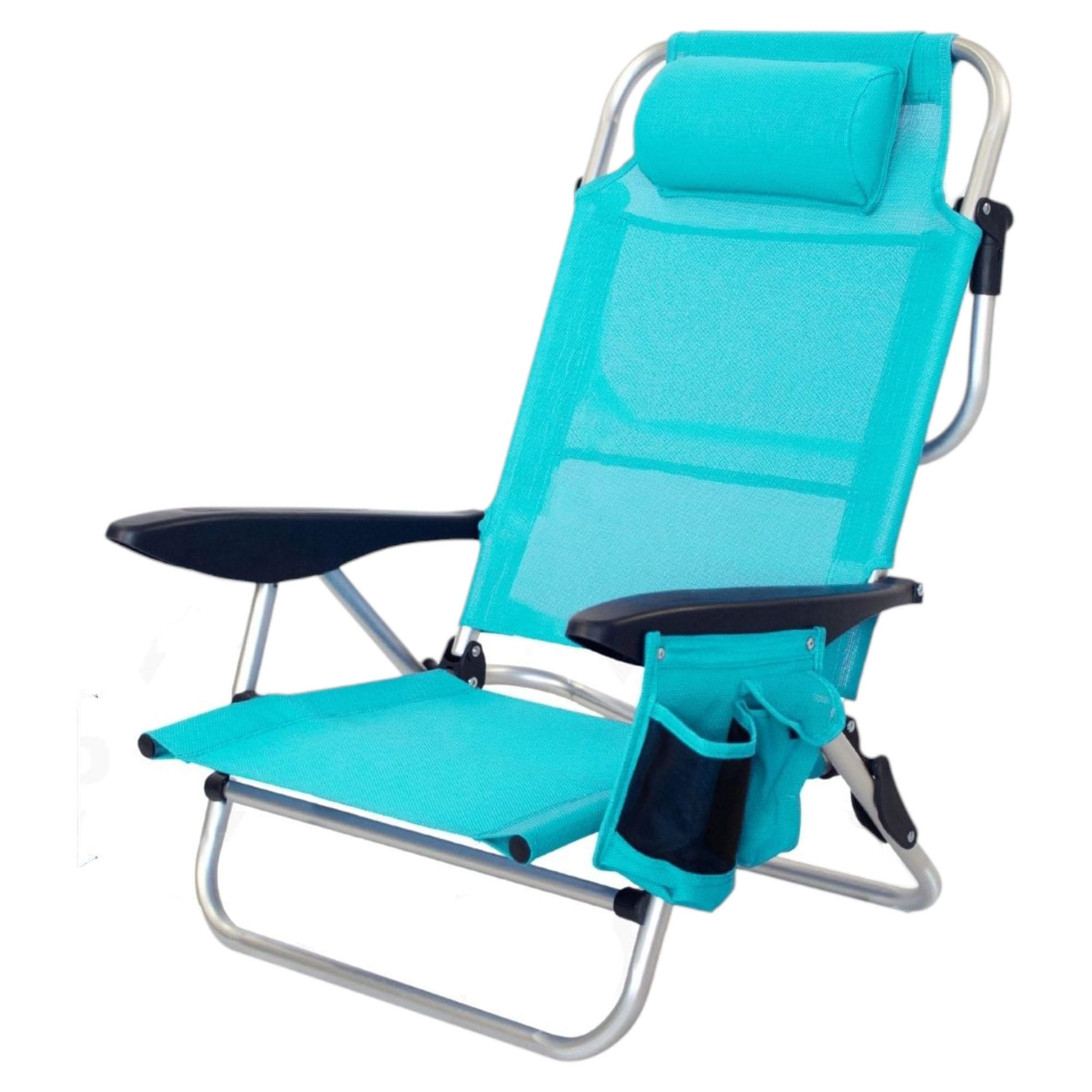 Pincho Silla Playa Plegable, Aluminio con Refuerzo de Acero y Textileno, 4 Posiciones, Respaldo Ergonómico, Asa de Transporte, Ultra Ligera y Resistente, Ideal para Jardin, Camping, Exterior